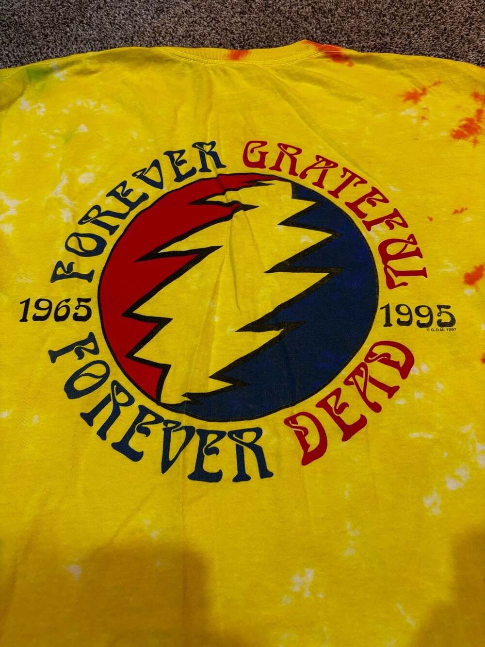 Vintage 1995 Grateful Dead Forever Dead Tie Dye Long Sleeve T-Shirt - Picture 7 of 7
